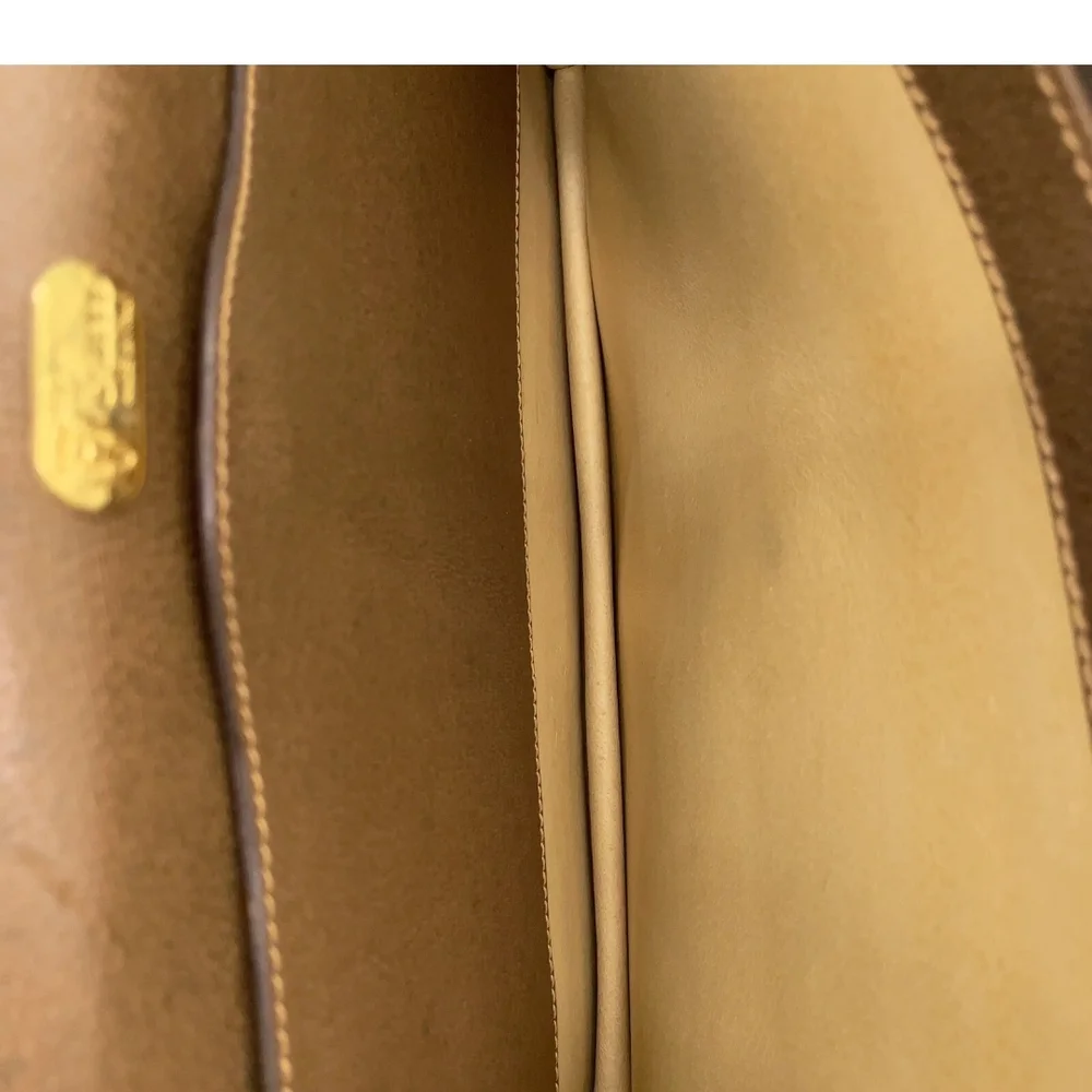 Gucci Brown Leather Briefcase with Gold Hardware